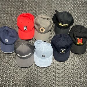 Multiple baseball caps from various brands, $20 for all.